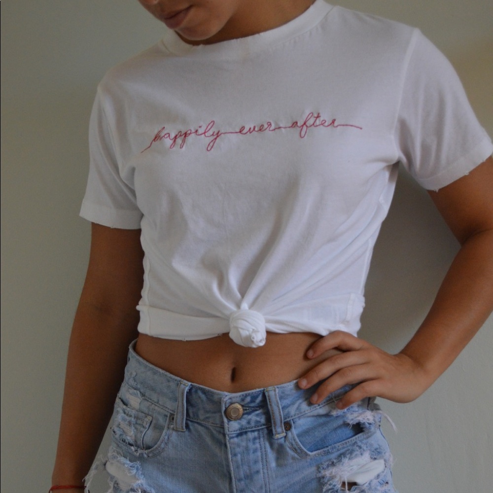 Top shop embroidered tee size 4